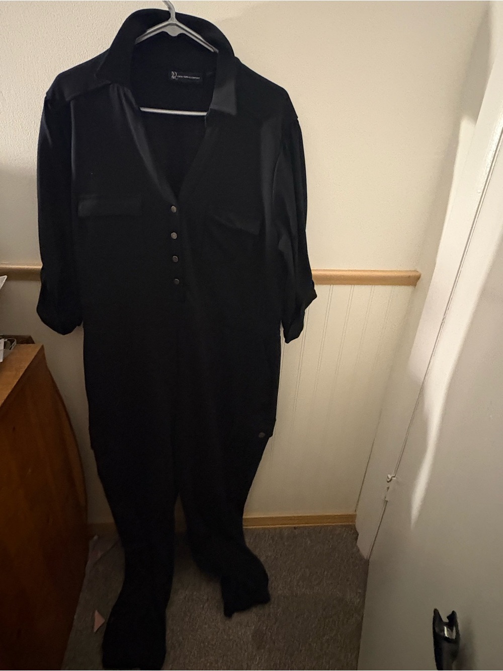 New York & Company Women’s XL Black Utility Jumpsuit